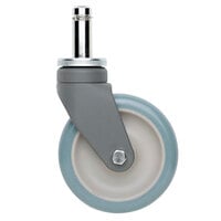 Metro 5PCXM MetroMax 5" Polyurethane Swivel Stem Caster with Bumper and Antimicrobial Protection