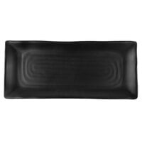 GET RP-1145-BK Nara 10 1/4" x 4 1/2" Black Matte Rectangular Melamine Platter - 12/Case