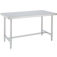 14 Gauge Metro WT366HS 36 inch x 60 inch HD Super Open Base Stainless Steel Work Table