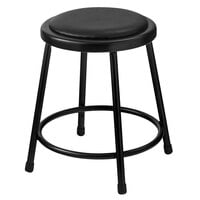 National Public Seating 6418-10 18 inch Black Round Padded Lab Stool