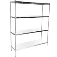 Regency 18 inch x 60 inch NSF Stainless Steel Solid 4-Shelf Kit with 74 inch Posts