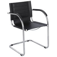 Safco 3457BL Flaunt Black Leather Guest Chair