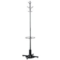 Safco 4168BL 21 inch x 70 inch Black Metal Coat Rack with Umbrella Stand