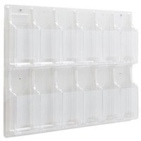 Safco 5604CL Reveal Clear 12-Compartment Wall-Mount Display Rack - 30 inch x 2 inch x 20 1/4 inch