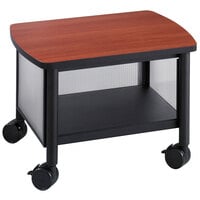 Safco 1862BL Impromptu Black / Cherry Under Table Printer Stand - 20 1/2 inch x 16 1/2 inch x 14 1/2 inch