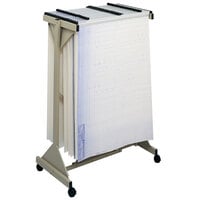 Safco 5060 Sand Steel Sheet File Mobile Rack with 18 Hanging Clamp Spaces - 43 3/4" x 20 1/2" x 51"