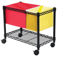 Safco 5201BL 24 inch x 14 inch x 20 1/2 inch Black One-Shelf Wire File Cart