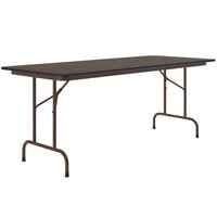 Correll Folding Table, 30" x 96" Melamine Top, Walnut