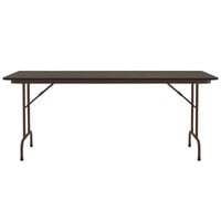 Correll Folding Table, 30 inch x 96 inch Melamine Top, Walnut