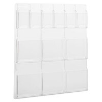 Safco 5606CL Reveal Clear 12-Compartment Wall-Mount Display Rack - 30 inch x 2 inch x 34 3/4 inch
