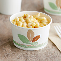 Bare by Solo V508PL-JF522 Leaf Print 8 oz. Eco-Forward Paper Soup / Hot Food Cup - 1000/Case
