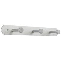 Safco 4201 Nail Head Three-Peg Aluminum Coat Hook / Wall Rack