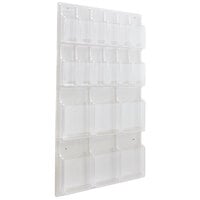 Safco 5600CL Reveal Clear 18-Compartment Wall-Mount Display Rack - 30 inch x 2 inch x 45 inch