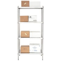Regency 18 inch x 36 inch NSF Stainless Steel Solid 4-Shelf Kit with 74 inch Posts