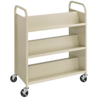 Safco 5357SA 36 inch x 18 1/2 inch Sand Six-Shelf Book Cart