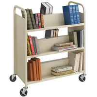 Safco 5357SA 36 inch x 18 1/2 inch Sand Six-Shelf Book Cart