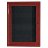 Aarco ADCW3624R 36 inch x 24 inch Enclosed Hinged Locking 1 Door Cherry Finish Aluminum Indoor Directory Board with Felt Rear Panel