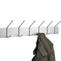 Safco 4162 Satin Metal Six-Peg Coat Hook / Wall Rack