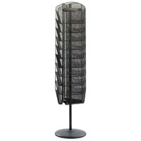 Safco 5577BL Onyx Steel Mesh 30 Compartment Rotating Magazine Display Rack - 16 1/2" x 16 1/2" x 66"