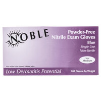 Noble Products Low Dermatitis Potential Nitrile Exam Grade 4 Mil Textured Gloves - Medium - Box of 100