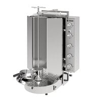 Inoksan PDG 500NR Natural Gas Doner Kebab Machine / Vertical Broiler with Robax Glass Shield - 165-198 lb. Capacity