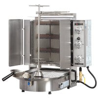 Inoksan PDG 300NM Natural Gas Doner Kebab Machine / Vertical Broiler with Mesh Shield - 99-132 lb. Capacity