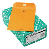 Quality Park 37763 #63 6 1/2 inch x 9 1/2 inch Brown Kraft Clasp / Gummed Seal File Envelope - 100/Box