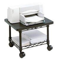 Safco 5206BL 2-Shelf Black Under Desk Printer Stand - 19 inch x 16 inch x 13 1/2 inch