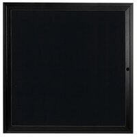 Aarco OADC3636BK 36" x 36" Enclosed Hinged Locking 1 Door Powder Coated Black Aluminum Outdoor Directory Board with Black Letter Board