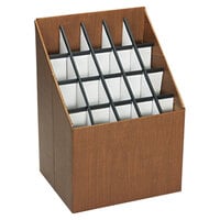 Safco 3081 20 Compartment Woodgrain Corrugated Roll File Organizer