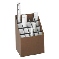 Safco 3081 20 Compartment Woodgrain Corrugated Roll File Organizer