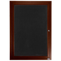 Aarco Enclosed Hinged Locking 1 Door Aluminum with Powder Coated Walnut Finish Outdoor Directory Board with Black Vinyl Letter Board
