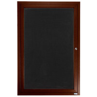 Aarco ADCWW4836R 48" x 36" Enclosed Hinged Locking 1 Door Walnut Finish Aluminum Indoor Directory Board with Felt Rear Panel