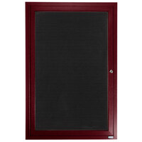 Aarco ADCW4836R 48 inch x 36 inch Enclosed Hinged Locking 1 Door Cherry Finish Aluminum Indoor Directory Board with Felt Rear Panel