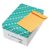 Quality Park 40865 #63 6 1/2 inch x 9 1/2 inch Brown Kraft Gummed Seal File Envelope - 500/Box