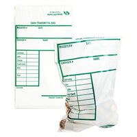 Quality Park 45220 6 inch x 9 inch Clear Cash Transmittal Bag with Printed Information Block - 100/Pack