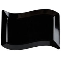Fineline Wavetrends 1410-BK 8 1/2 inch x 13 1/2 inch Black Plastic Plate - 120/Case
