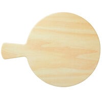 GET SB-1100-BW Madison Avenue / Granville 11 inch Round Faux Birch Wood Melamine Display Board with Foot and Handle