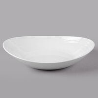 GET B-40-AW Magnolia 1.3 Qt. Ivory (American White) Melamine Oval Bowl with Textured Rim - 12/Case