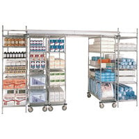 Metro LTTE24C Super Erecta Double-Deep Top-Track 24 inch Chrome-Plated Stationary Shelving End Unit