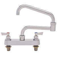 Fisher 45047 Deck Mounted Faucet with 8 inch Centers, 20 inch Double-Jointed Swing Nozzle, 37 GPM Flow, and Lever Handles