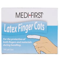 Medi-First Latex Finger Cots - 144/Box