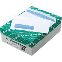 Quality Park 21212 #9 3 7/8 inch x 8 7/8 inch White Gummed Seal Security Tinted Business Envelope with Window - 500/Box