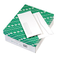 Quality Park 21332 #10 4 1/8" x 9 1/2" White Gummed Seal Business Envelope with Window - 500/Box