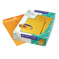 Quality Park 37910 #110 12 inch x 15 1/2 inch Brown Kraft Clasp / Gummed Seal File Envelope - 100/Box