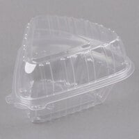 Dart Clearseal 5 inch Hinged Clear Slice Container - 250/Case