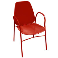 American Tables & Seating 96-R Red Mesh Outdoor Powder-Coated Metal Chair