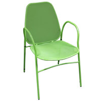 American Tables & Seating 96-G Green Mesh Outdoor Powder-Coated Metal Chair