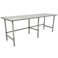 Advance Tabco TSAG-368 36 inch x 96 inch 16 Gauge Open Base Stainless Steel Work Table