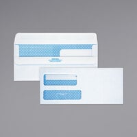 Quality Park #9 3 7/8" x 8 7/8" White Security Tinted Business Envelope with 2 Windows and Redi-Seal